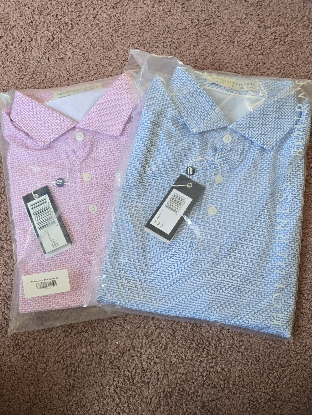 Holderness And Bourne The Hanover Shirt (Pair) Blue And Pink Large